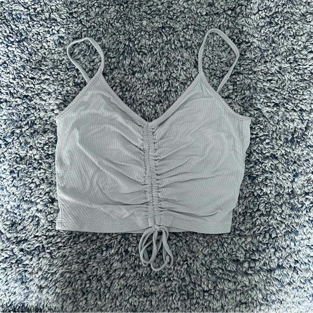 Light blue cinched tank top